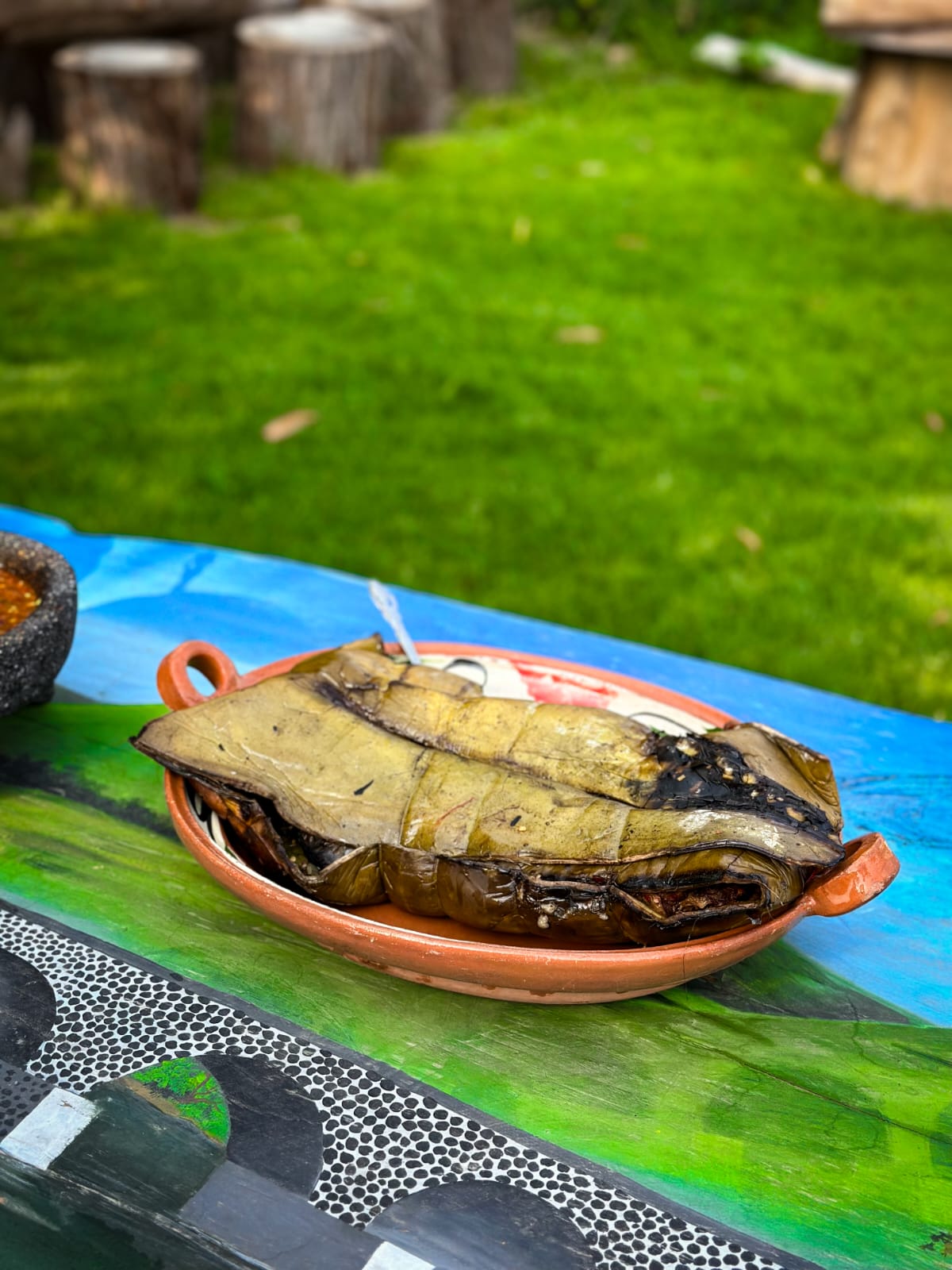 Tamal de pescado en penca